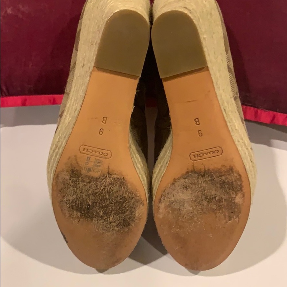 Coach signature wedges -khaki 9 b - Picture 3 of 6